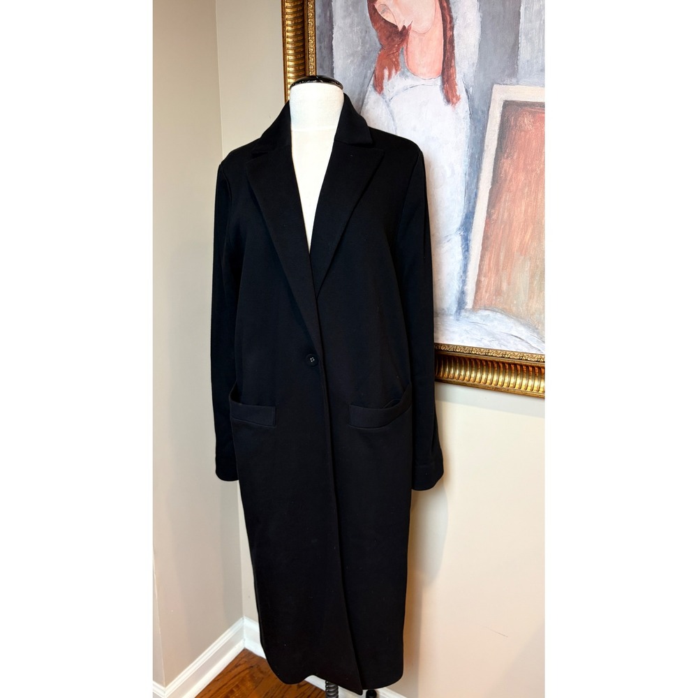 NWT Culpos x INC International Concepts Black Longline Knit Coat Large NEW